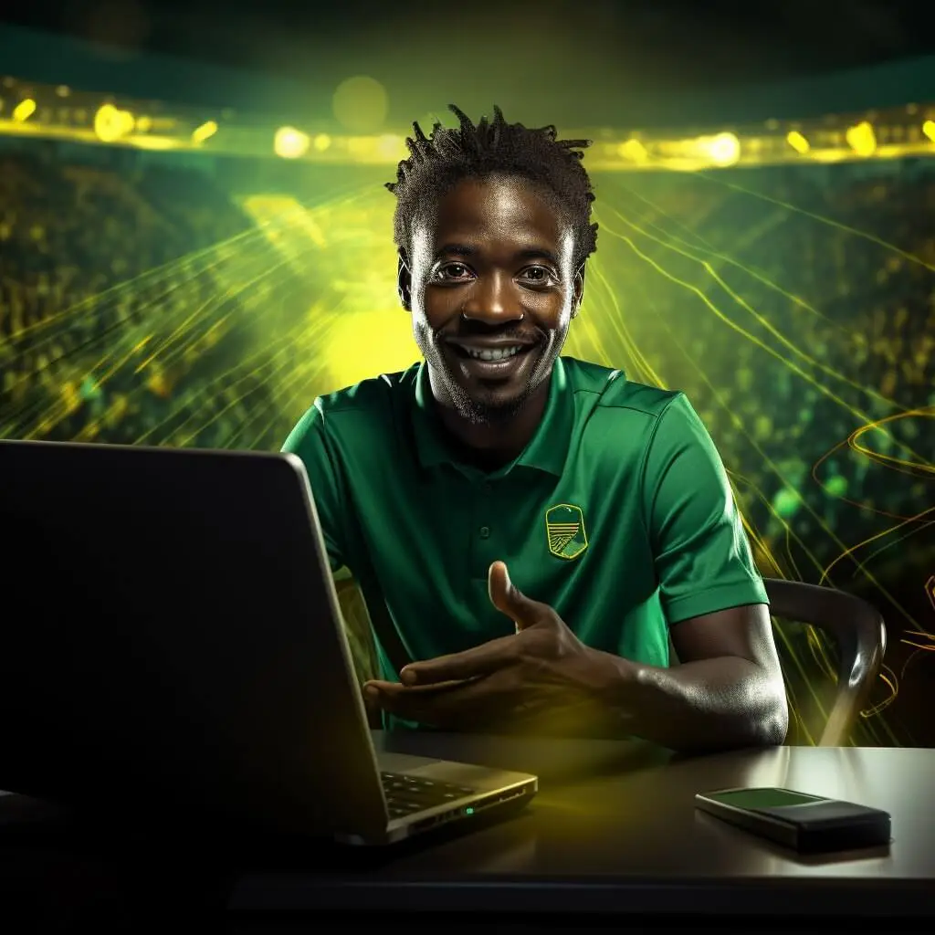 black man with pc betting green shadows